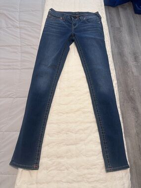 True Religion Stella Skinny Jeans in Dark Blue Wash